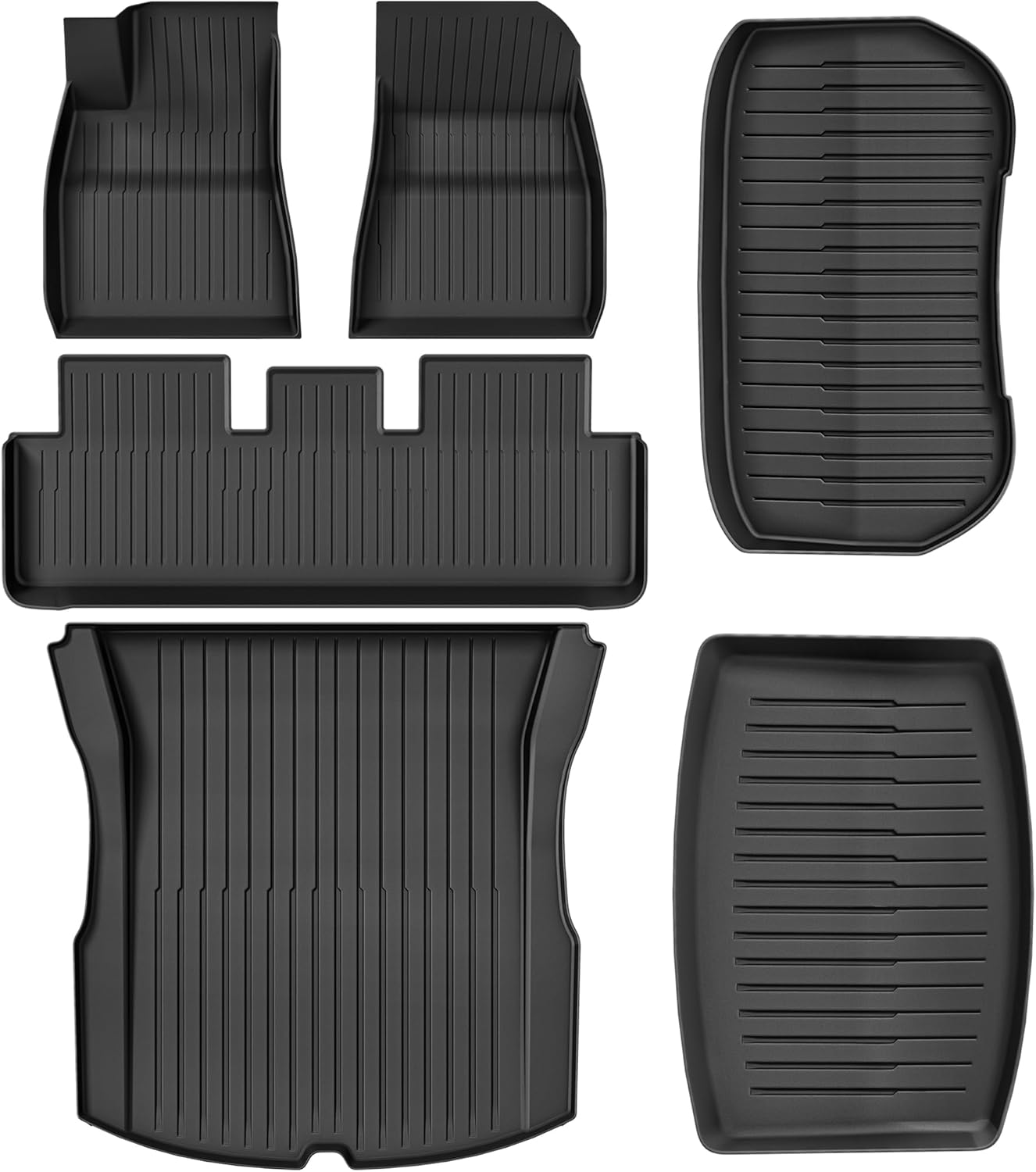 YITAMOTOR Floor Mats Fit for 2024 Tesla Model 3 Highland, Includes 2 Rows & Cargo Liner Set, Full Cover Car Mats with Front Rear Cargo Mat TPE All-Weather Floor Mats Model 3 Accessories 2024 Full Set