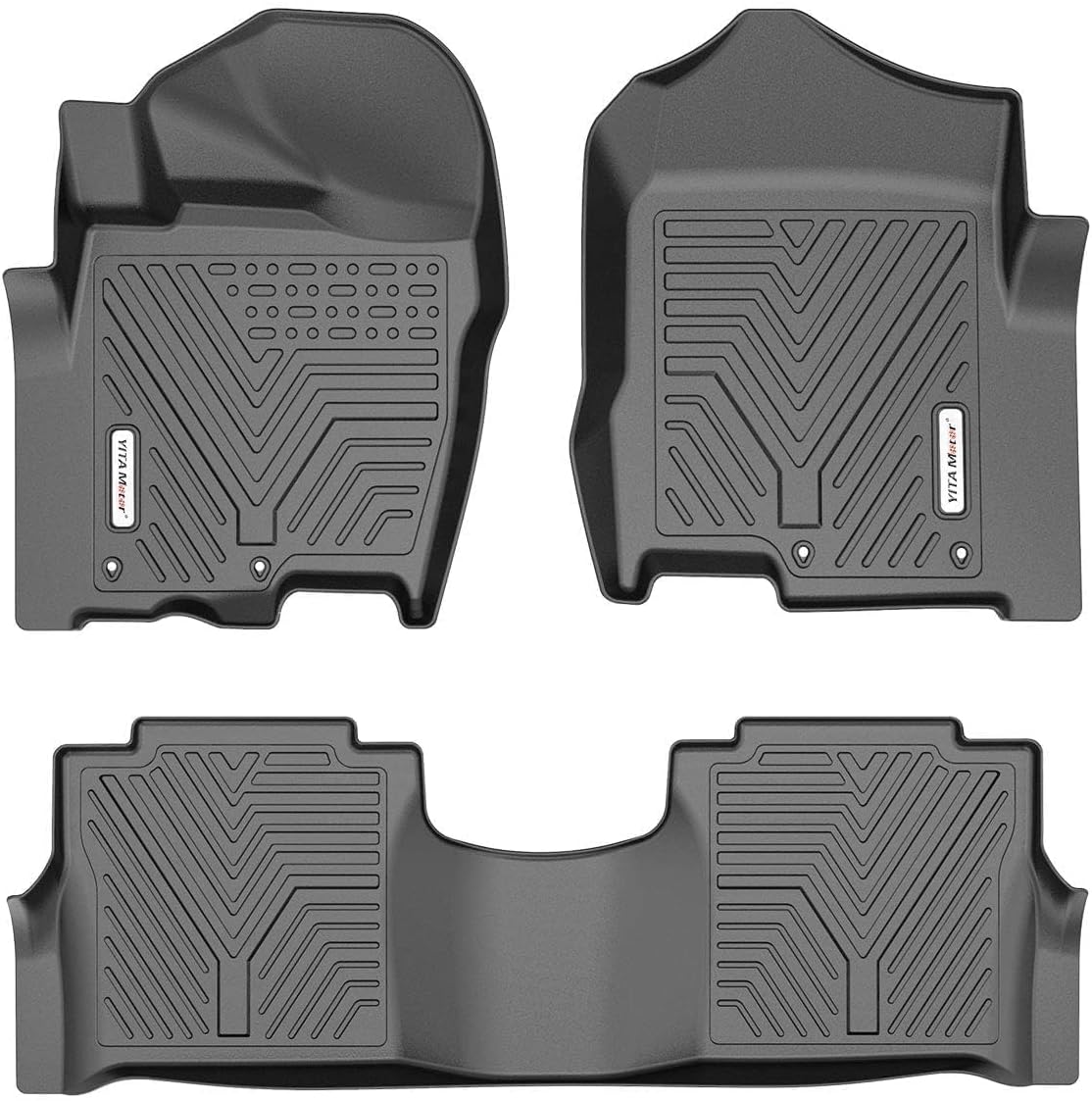 YITAMOTOR Floor Mats Compatible with 2017-2021 Nissan Titan, 2016-2021 Nissan Titan XD Crew Cab with 1st Row Bucket Seat, Custom Fit Floor Liners, 1st & 2nd Row All-Weather Protection, Black