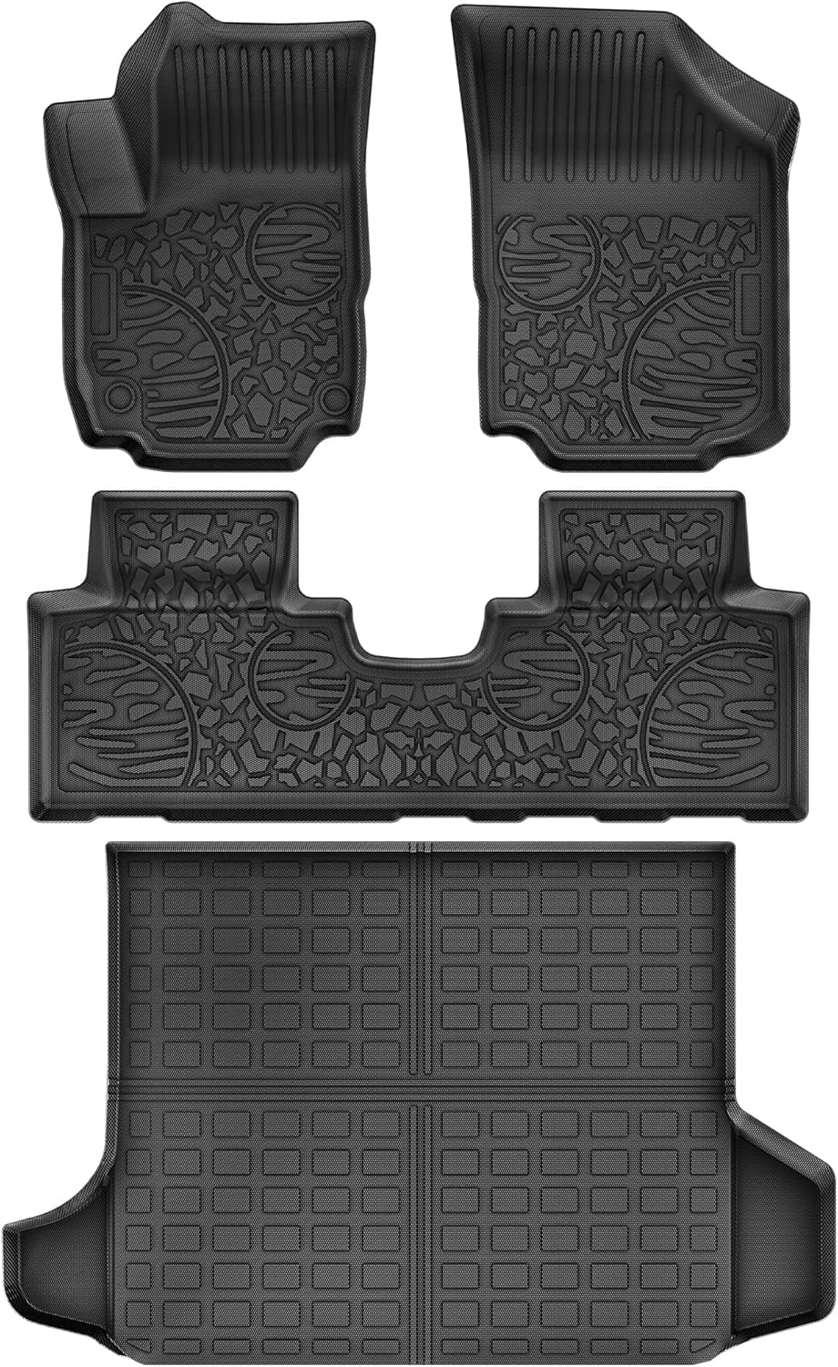 YITAMOTOR Floor Mats & Cargo Liner Fit for 2018-2022 2023 2024 Chevy Equinox, Custom Fit TPE All Weather Chevrolet Equinox Floor Liner and Rear Cargo Mat Waterproof Car Accessories Black