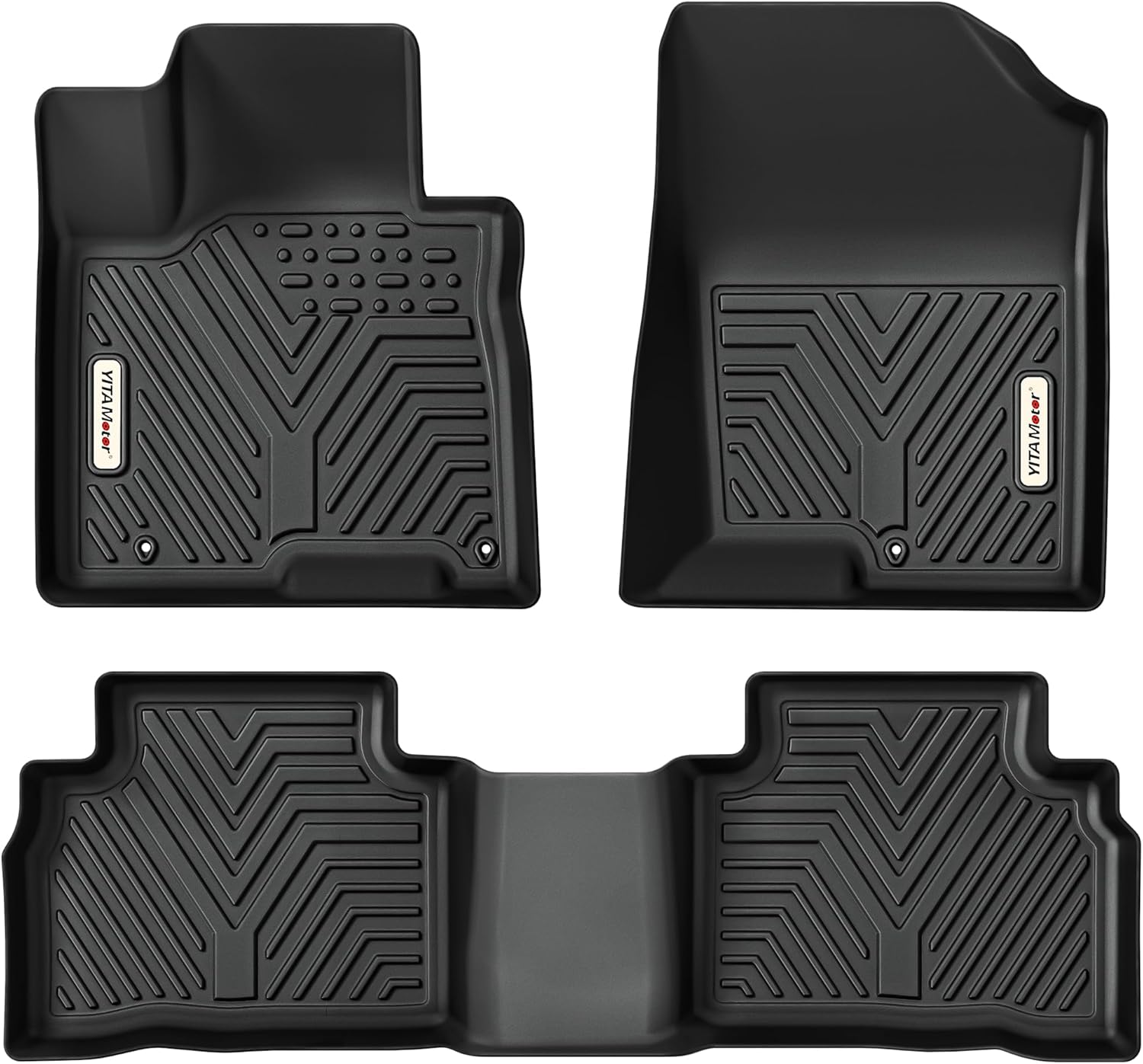 YITAMOTOR Floor Mats for 2022-2024 Hyundai Tucson All Weather Protection TPE Heavy Duty Non-Slip Automotive Floor Liners Fits 1st & 2nd Row Full Set Hyundai Tucson 2023 Accessories, Black