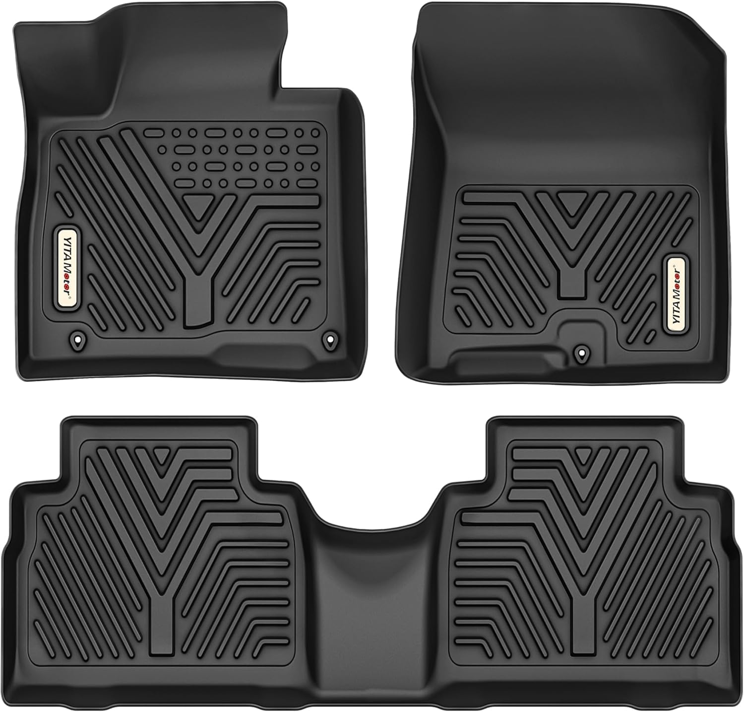 YITAMOTOR Floor Mats Fit for 2021-2023 Hyundai Santa Fe 5 Seat Includes Front and Rear Row,TPE All-Weather Floor Mat Set Liners, Black