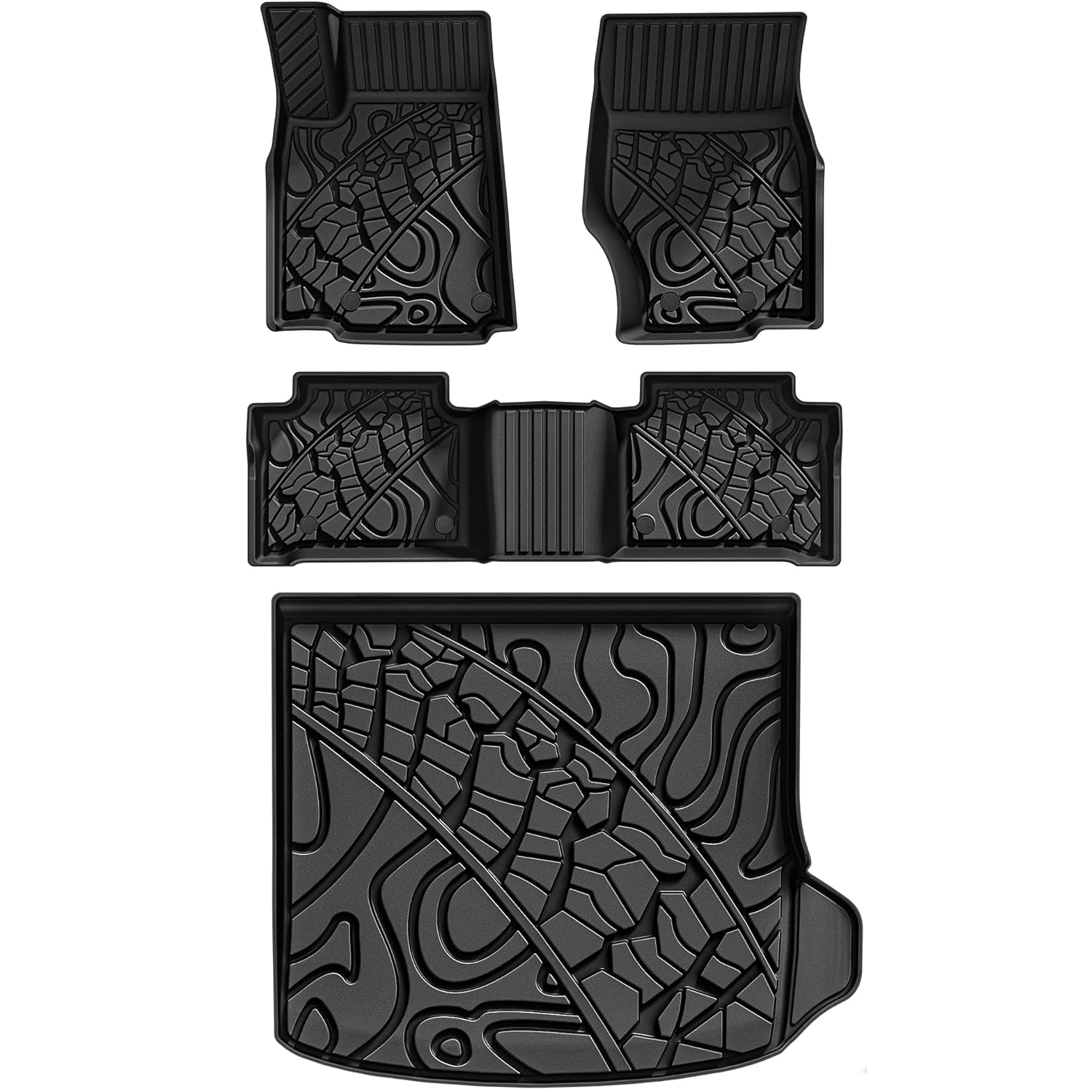 YITAMOTOR Floor Mats & Trunk Mats for Jeep Grand Cherokee 2022 2023 2024 New 5-Seat (NOT for WK or L),TPE All Weather Custom Fit Floor Liner for 1st 2nd Rows & Cargo Liner Car Mats Full Set, Black