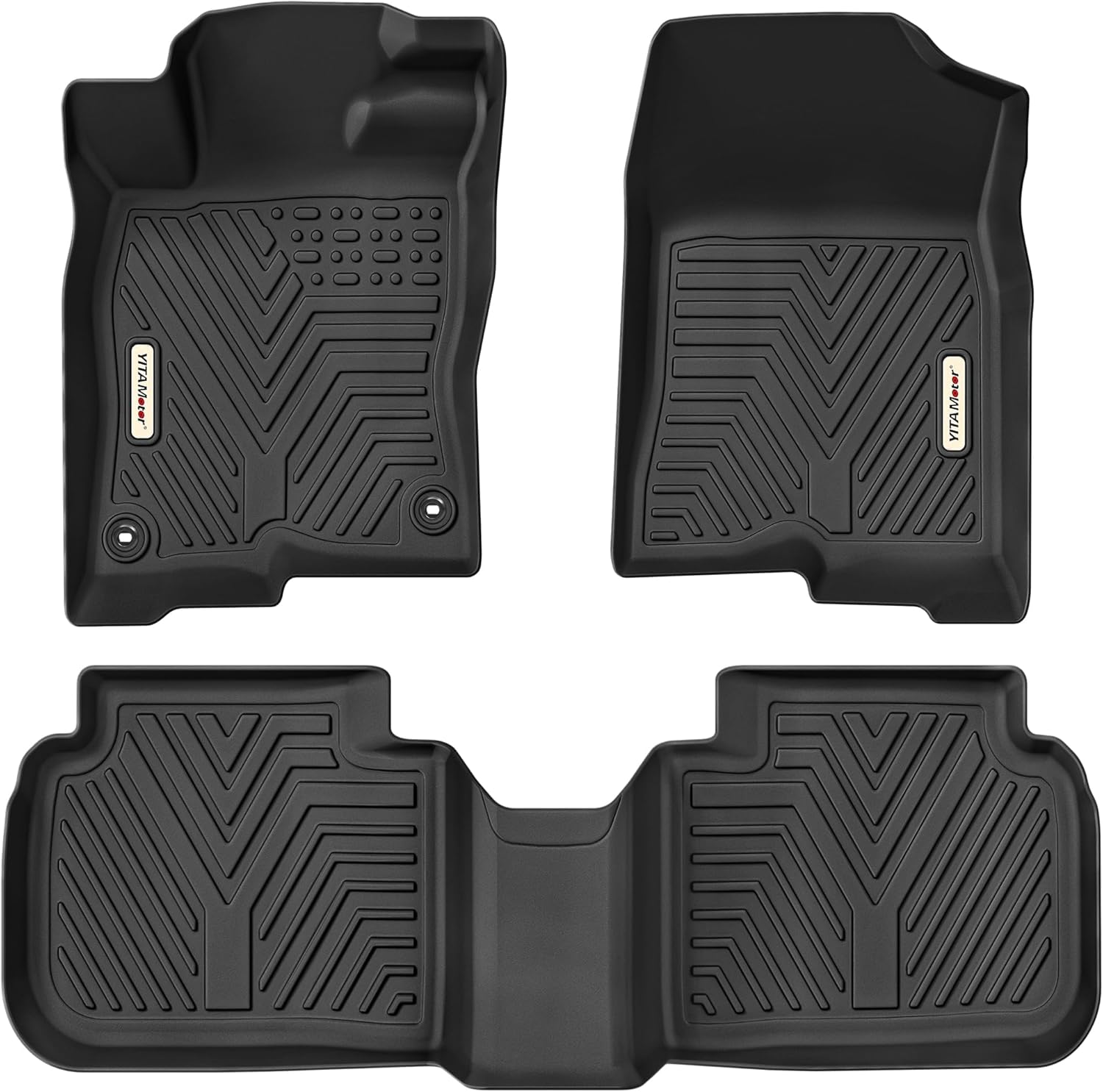 YITAMOTOR Floor Mats Fit for 2022-2024 Honda Civic All Weather Car Liners 1st & 2nd Row Set, TPE All-Weather Floor Liners (Not for Coupe Models)