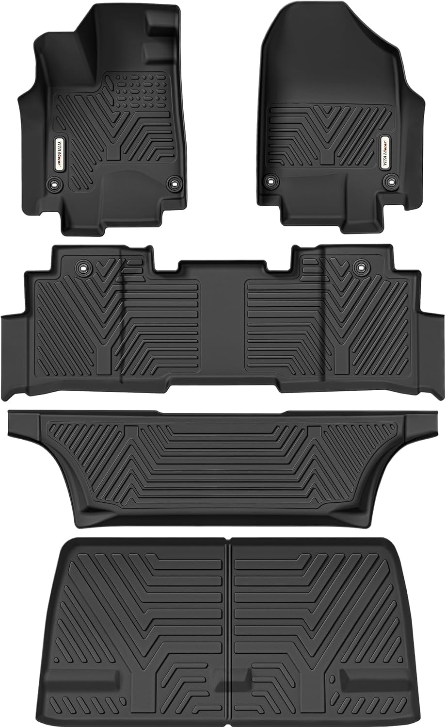 YITAMOTOR Floor Mats & Cargo Liner Fit 2018-2024 Honda Odyssey Mini Passenger Van, TPE All Weather Floor Liner and Cargo Mats 1st 2nd and 3rd Rows Car Mats & Trunk Liner, Black