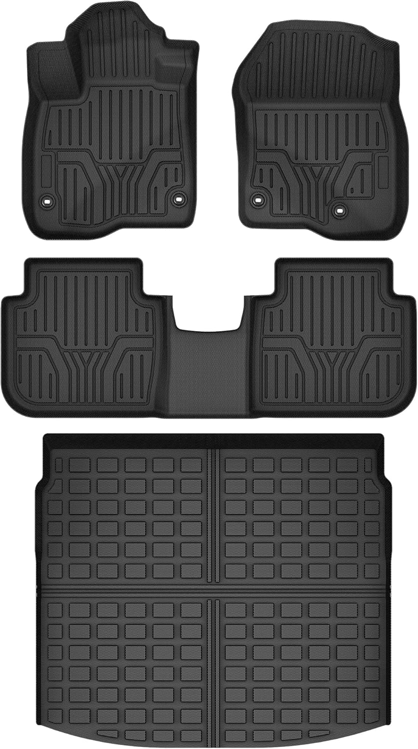 YITAMOTOR Floor Mats & Cargo Liner for Honda CR-V Hybrid 2023 2024 2025, TPE All Weather Custom Fit for Honda CRV Hybrid Floor Liners and Cargo Mat, Honda CRV Car Mats Full Set Accessories, Black