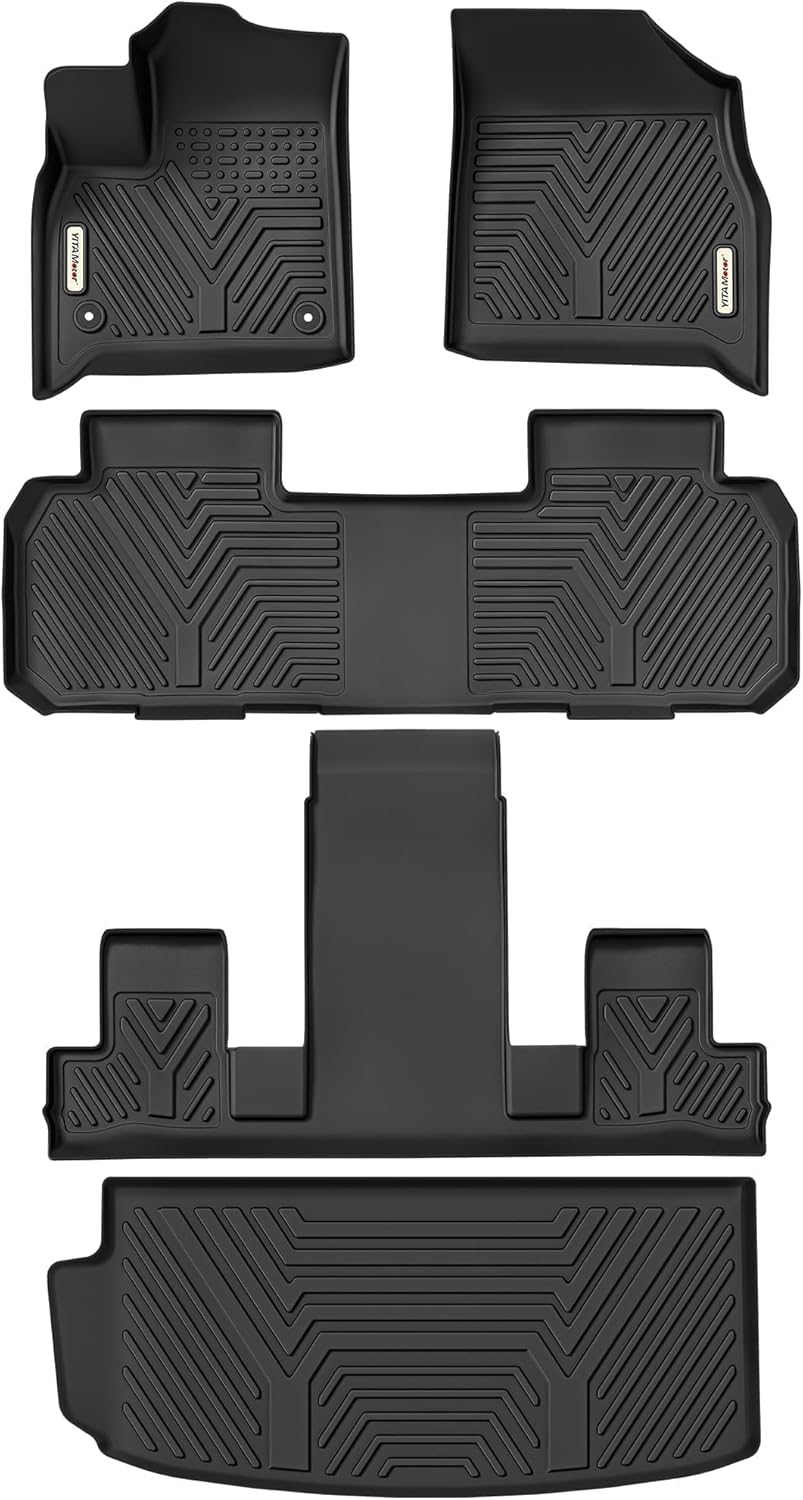 YITAMOTOR Floor Mats & Cargo Liners Fit for 2018-2023 Chevrolet Traverse 7 Seats & 2024 Traverse Limited, Custom Fit All-Weather TPE Rubber Car Mats Liners Chevrolet Traverse Accessories