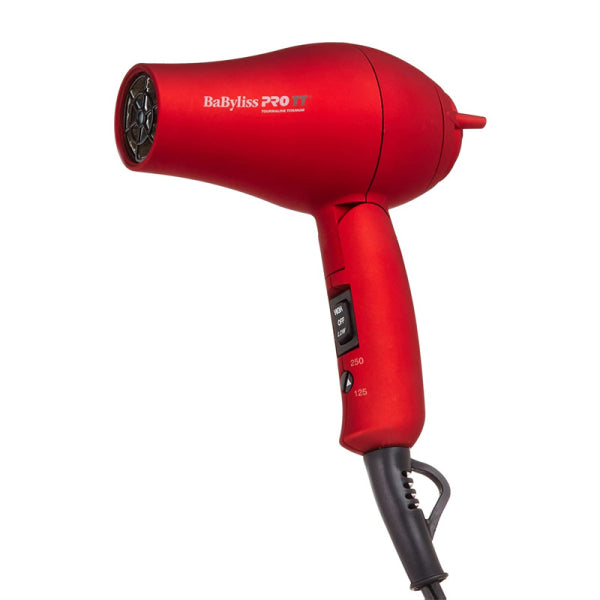 BaBylissPRO TT Tourmaline Titanium Travel Hair Dryer - Red