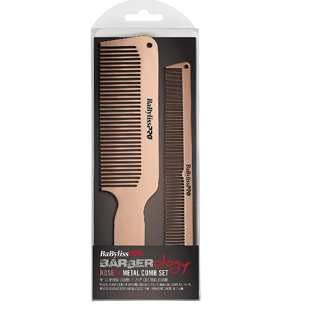 BaBylissPRO Barberology MetalFX Comb Set - Rose Gold