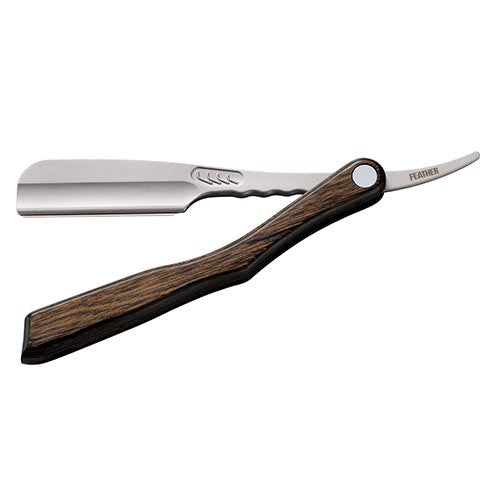 Feather Artist Club SS Scotch Wood Folding Straight Razor