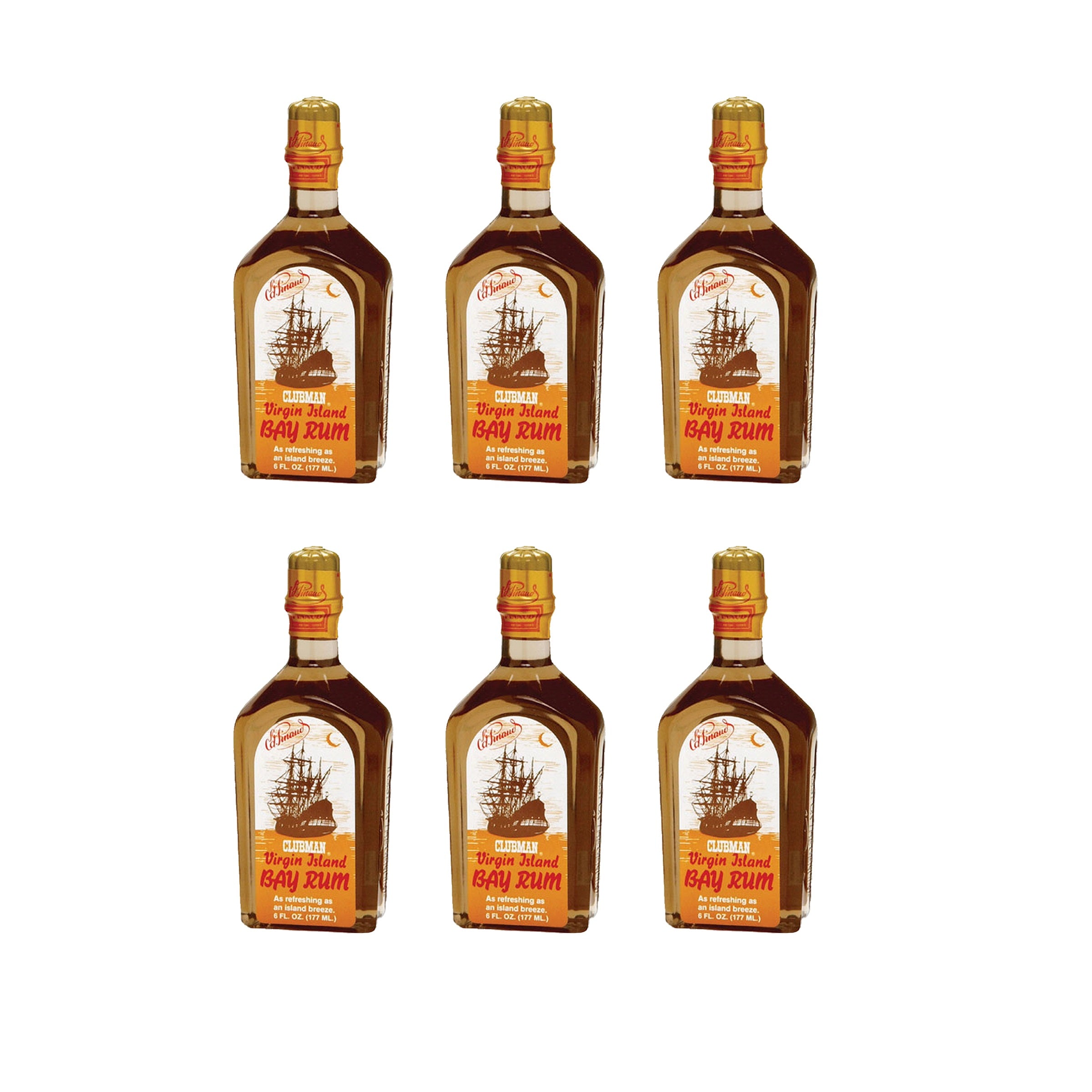 Clubman Virgin Island Bay Rum Cologne 6 oz - 6 Pack