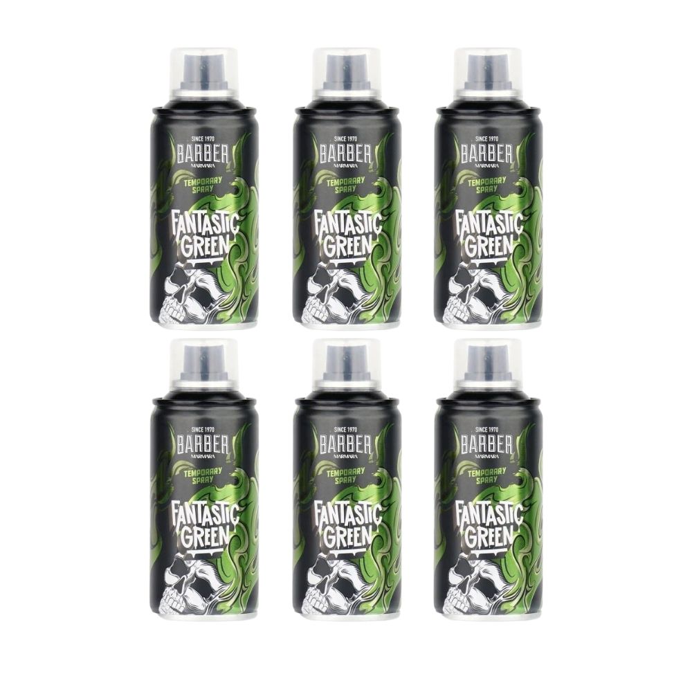 Marmara Barber Hair Color Spray, Fantastic Green 5.07 oz - 6 Pack