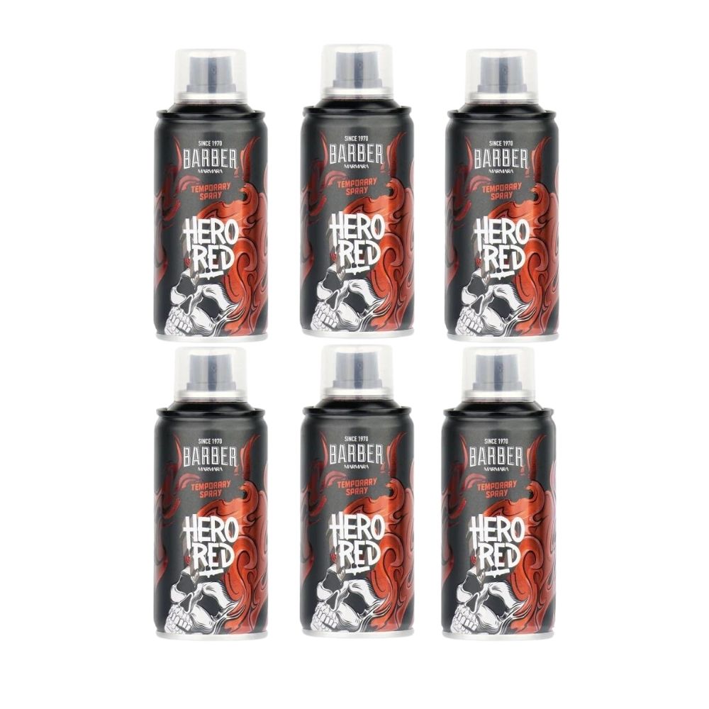 Marmara Barber Hair Color Spray, Hero Red 5.07 oz - 6 Pack