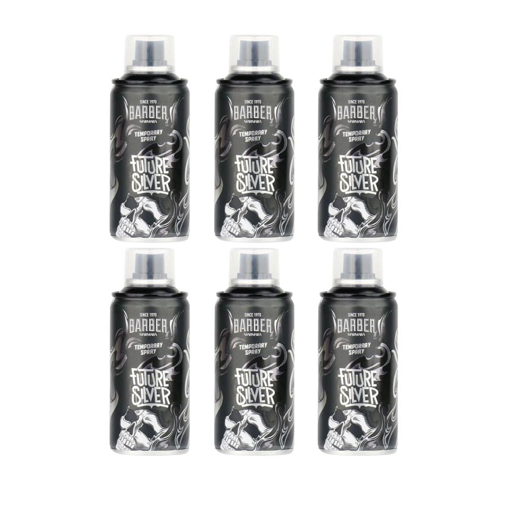 Marmara Barber Hair Color Spray - Future Silver 5.07 oz - 6 Pack