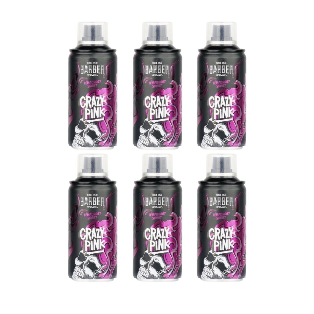 Marmara Barber Hair Color Spray - Crazy Pink 5.07 oz - 6 Pack