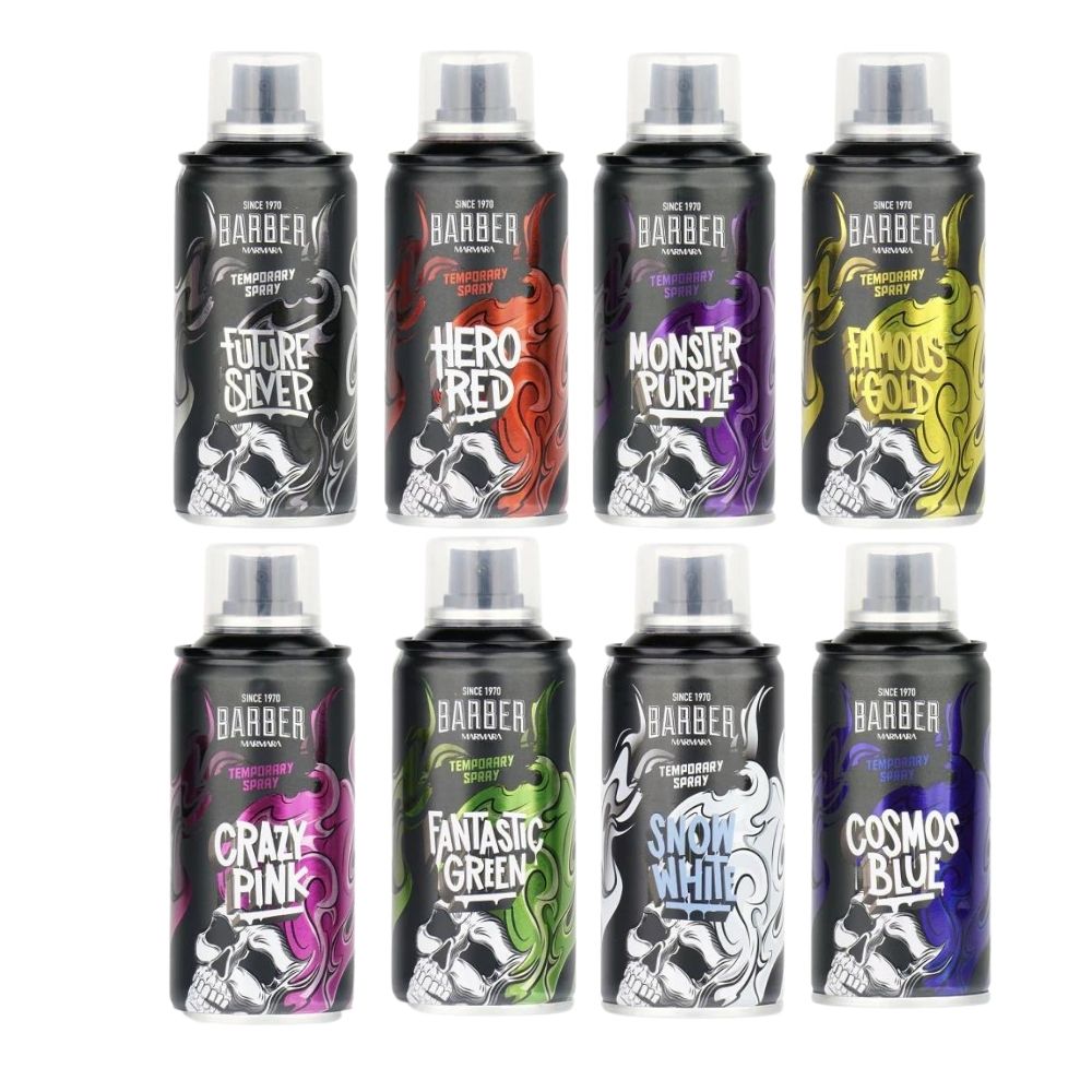 Marmara Barber Hair Color Spray, Mix Colors - 8 pcs