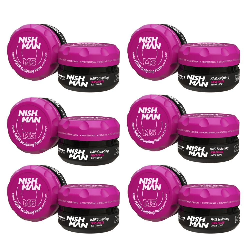 Nishman Hair Sculpting Wax M5 Matte Look 5 oz - 6 Pack