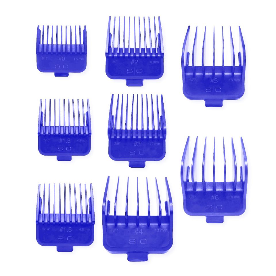 StyleCraft Universal Magnetic DUB Clipper Guards 8 Pack - Blue