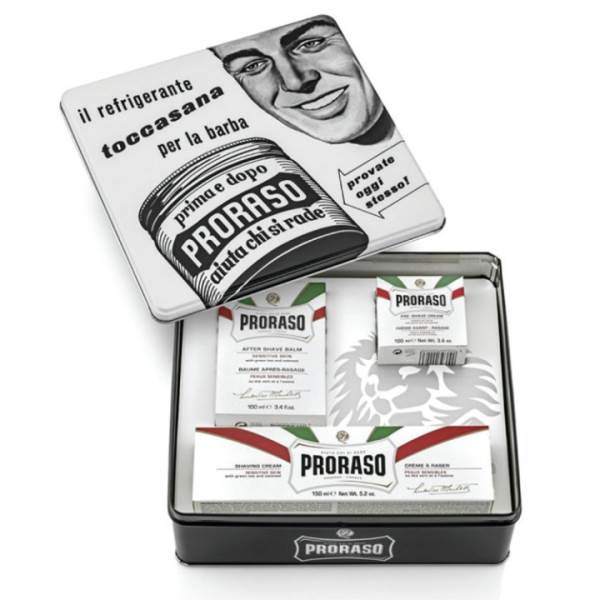 Proraso Vintage Toccasana Tin Gift Set: Sensitive Skin - White