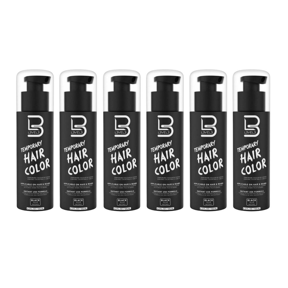 L3VEL3 Hair Color - Black Dye 4.2 oz for Hair & Beard - Multipack