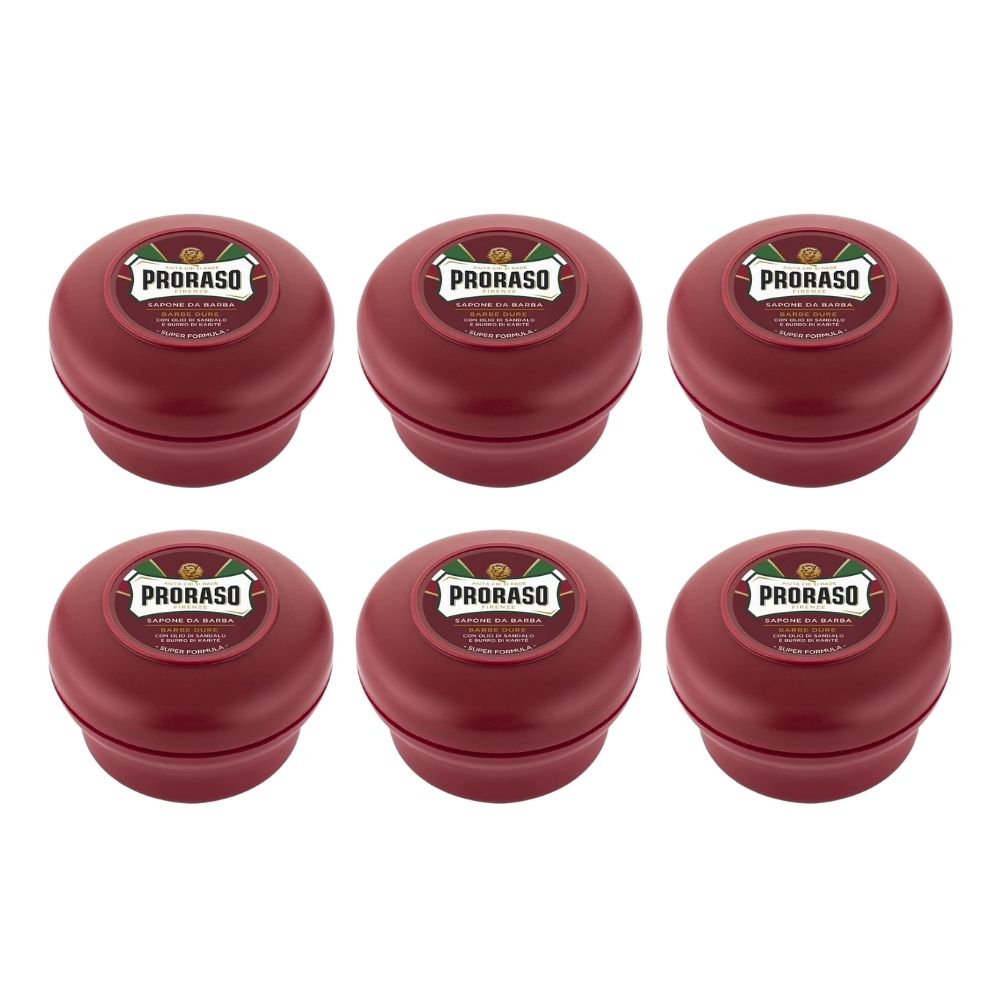 Proraso Shaving Soap in Bowl Sandalwood - Red 5.2 oz - Multipack