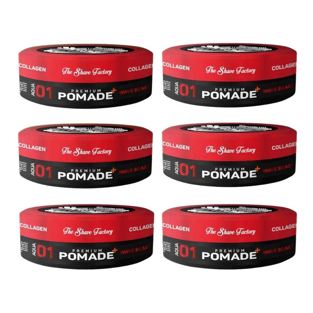 The Shave Factory Premium Pomade 01 Wave Beast 5.07 oz - 6 Pack