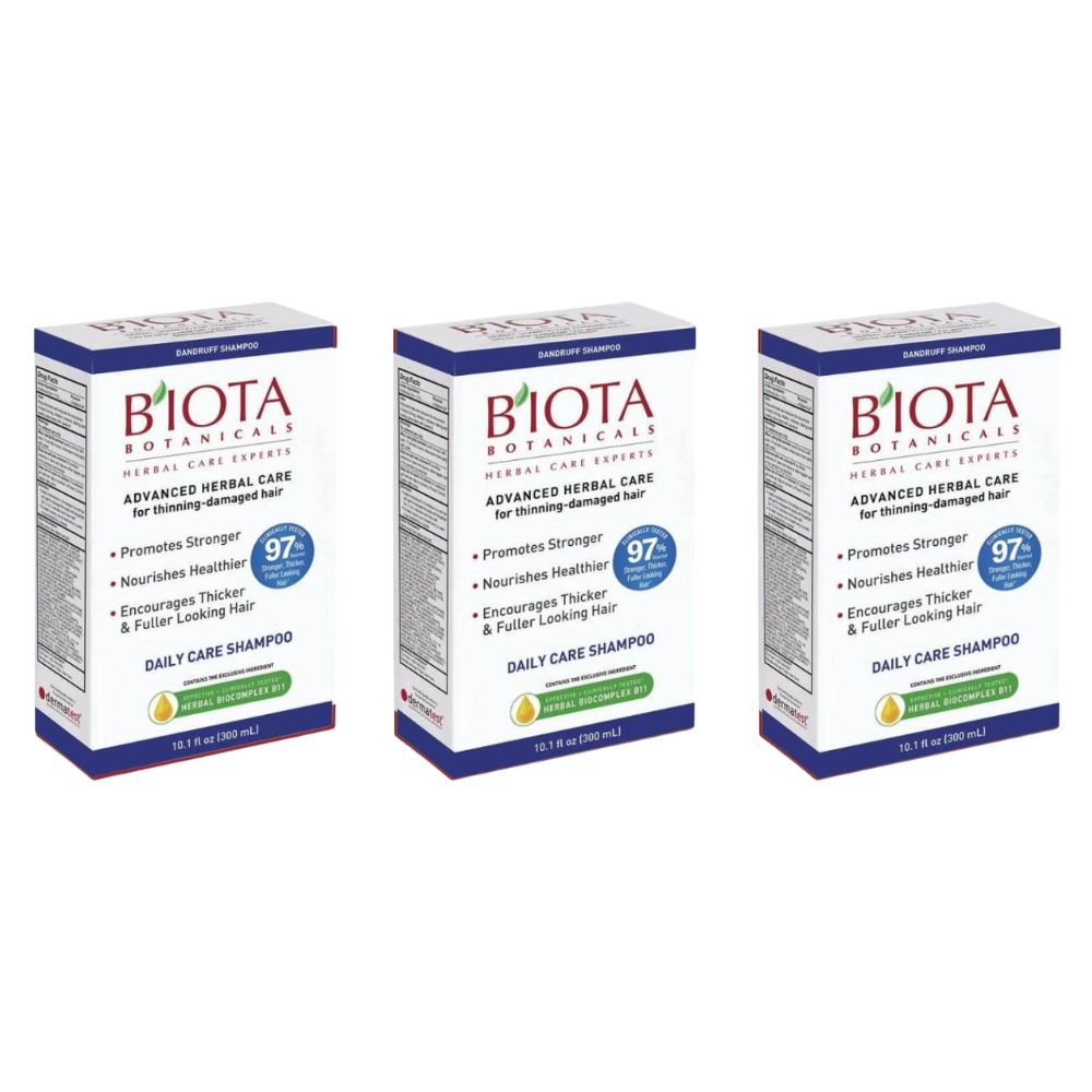 Biota Botanicals Advanced Herbal Care Shampoo for Thinning - Damaged Hair - Dandruff 10.1 oz - 3 Pack