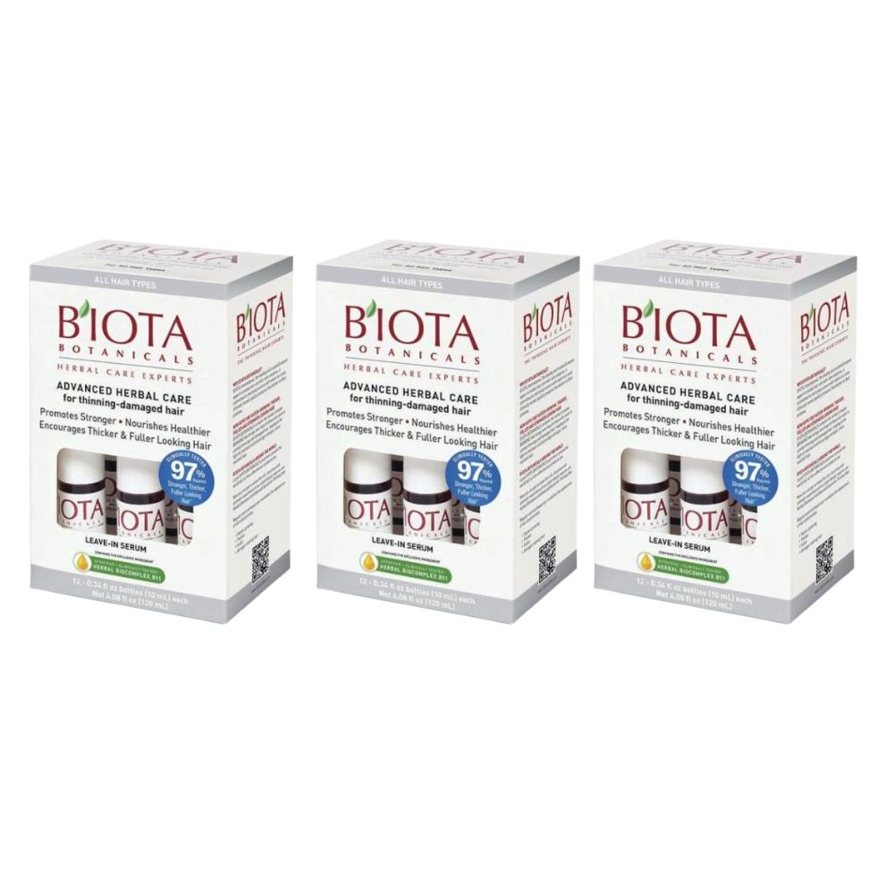 Biota Botanicals Advanced Herbal Care Serum for Thinning - Damaged Hair (12 x 0.34 oz) - 3 Pack