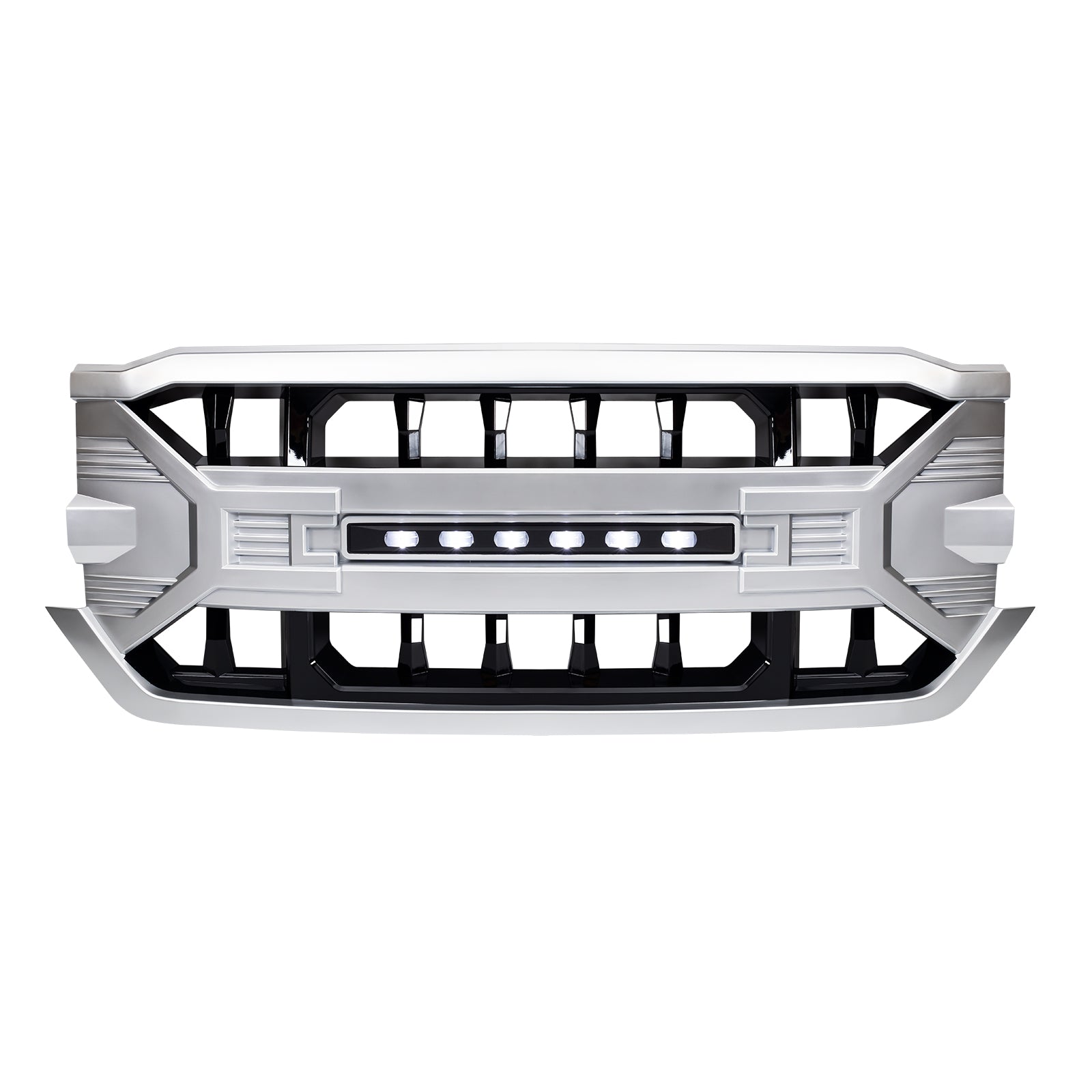 Armor Grille W/OFF-ROAD Lights - Chrome For 16-19 Chevy Silverado 1500