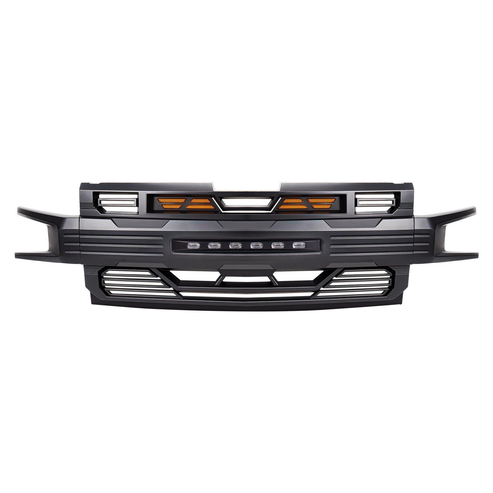 Armor Grille W/ Off-Road Lights - Matte Black For 2019-2021 Chevy Silverado 1500