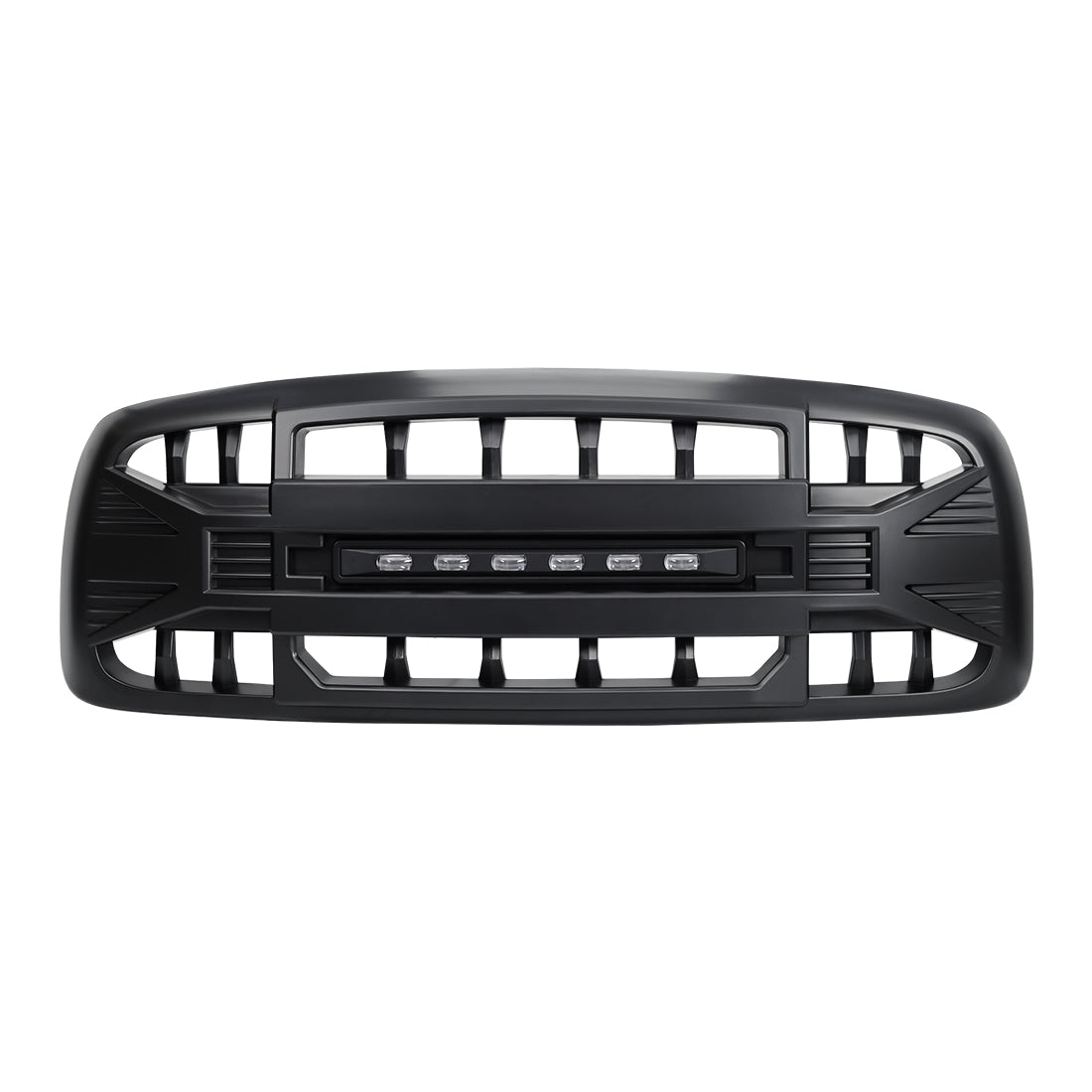 Armor Grille W/ Off-Road Lights - Matte Black For 2002-2005 Dodge Ram 1500/ 2500/ 3500