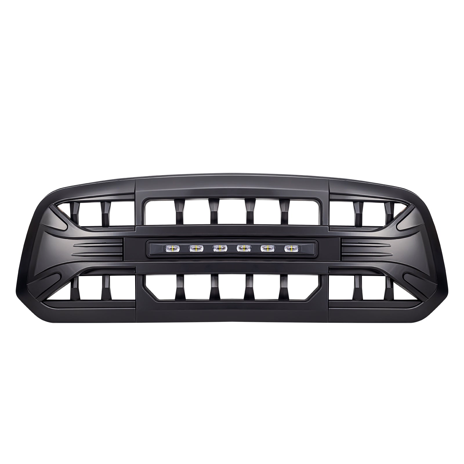 Armor Grille W/Off-Road Lights-Matte Black For 13-18 Dodge Ram 1500 (Not Fit Rebel Models), 2019-2023 Ram 1500 Classic