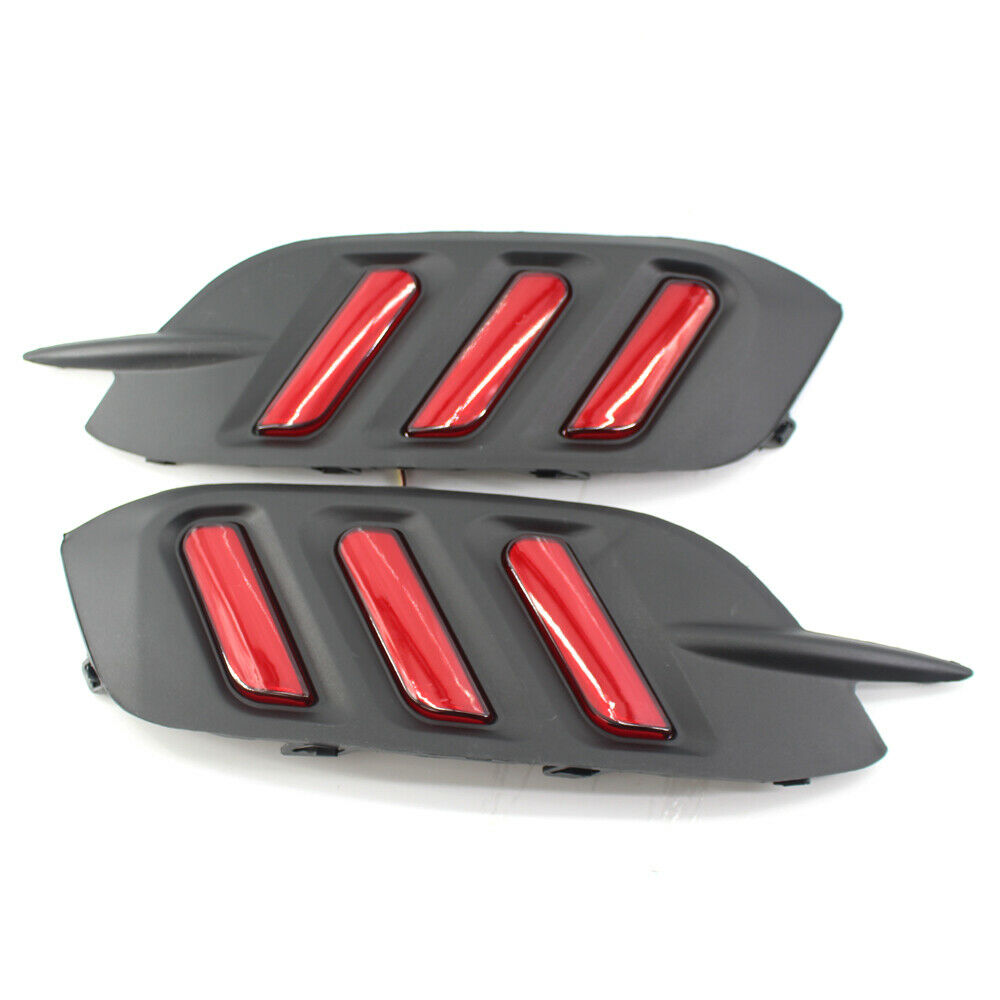 Red Lens LED Bumper Reflector Lights For 16-18 Honda Civic Sedan