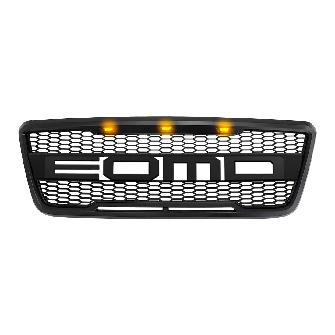 Raptor Style Front Grill Bumper Hood Mesh Grille W/LED - Matte Black for 2004-2008 Ford F150