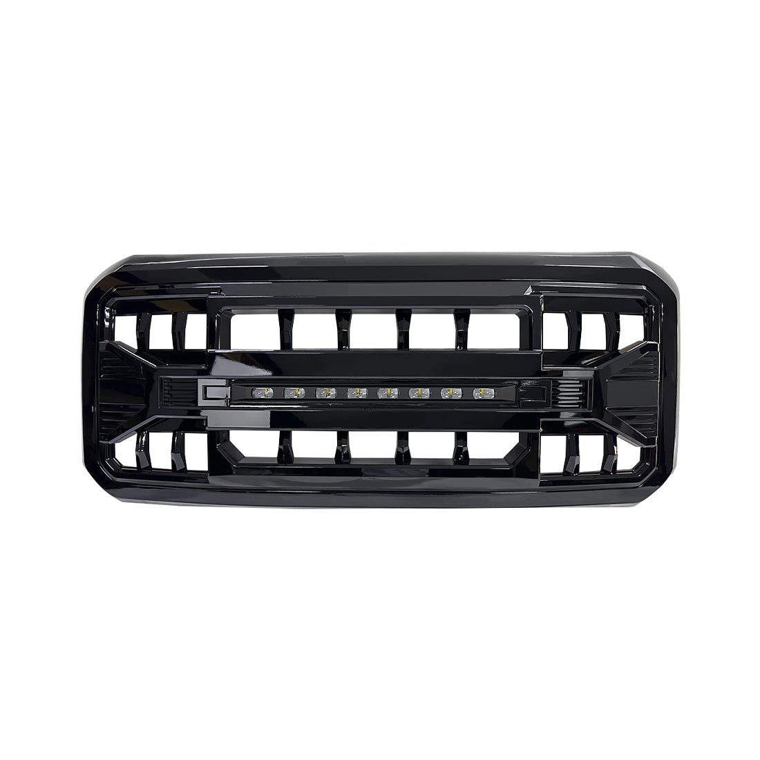 Armor Grille W/Off-Road Lights - Glossy Black For 2011-2016 Ford F250