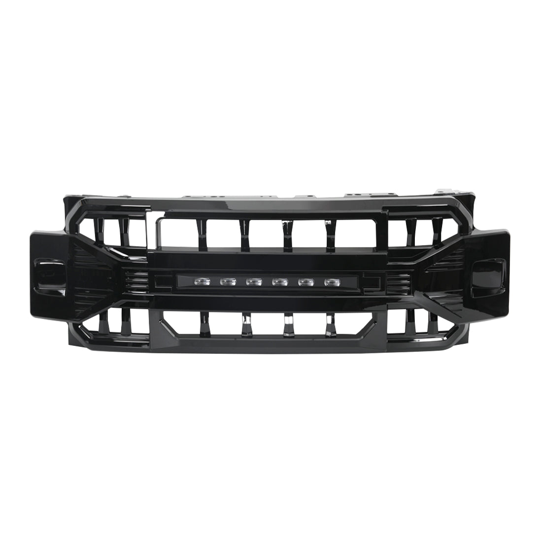 Armor Grille W/Off-Road Lights - Glossy Black For 2017-2019 Ford F250/350