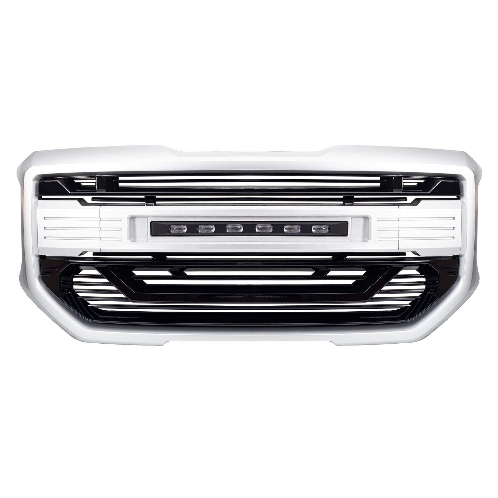 Armor Grille W/ Off-Road Lights & Outer Frame Surround - Chrome For 2016-2018 GMC Sierra 1500