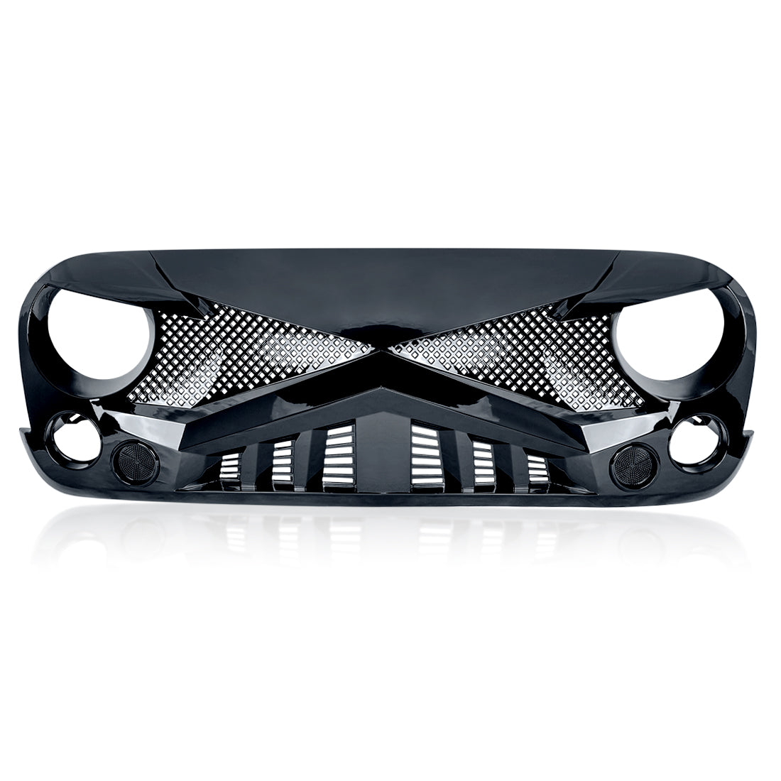 Hawke Grille - Glossy Black for 07-18 Jeep Wrangler JK