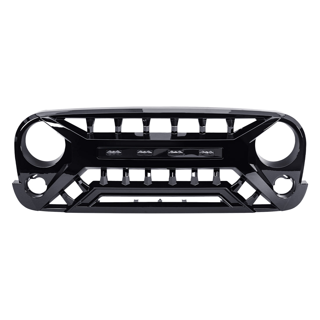 Armor Grille W/ Amber Lights - Glossy Black for 07-18 Jeep Wrangler JK