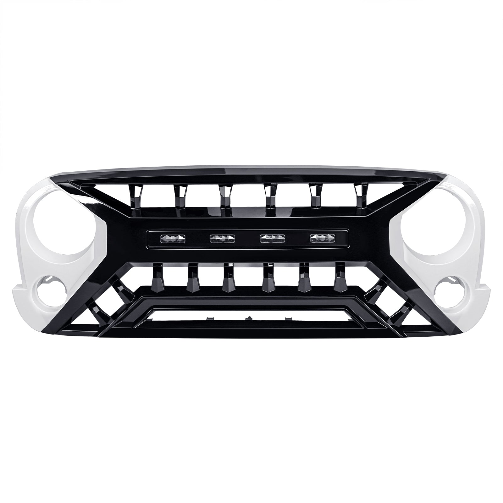 Armor Grille W/ Amber Lights - White & Black for 07-18 Jeep Wrangler JK