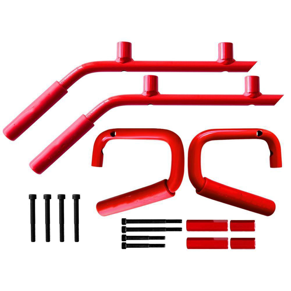 Red Front & Rear Grab Handles for 07-18 Jeep Wrangler JK