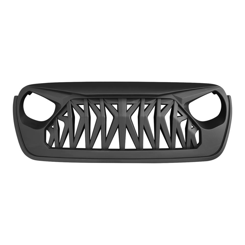 Shark Grille - Matte Black for 18-21 Wrangler JL & Gladiator  JT w/o TrailCam