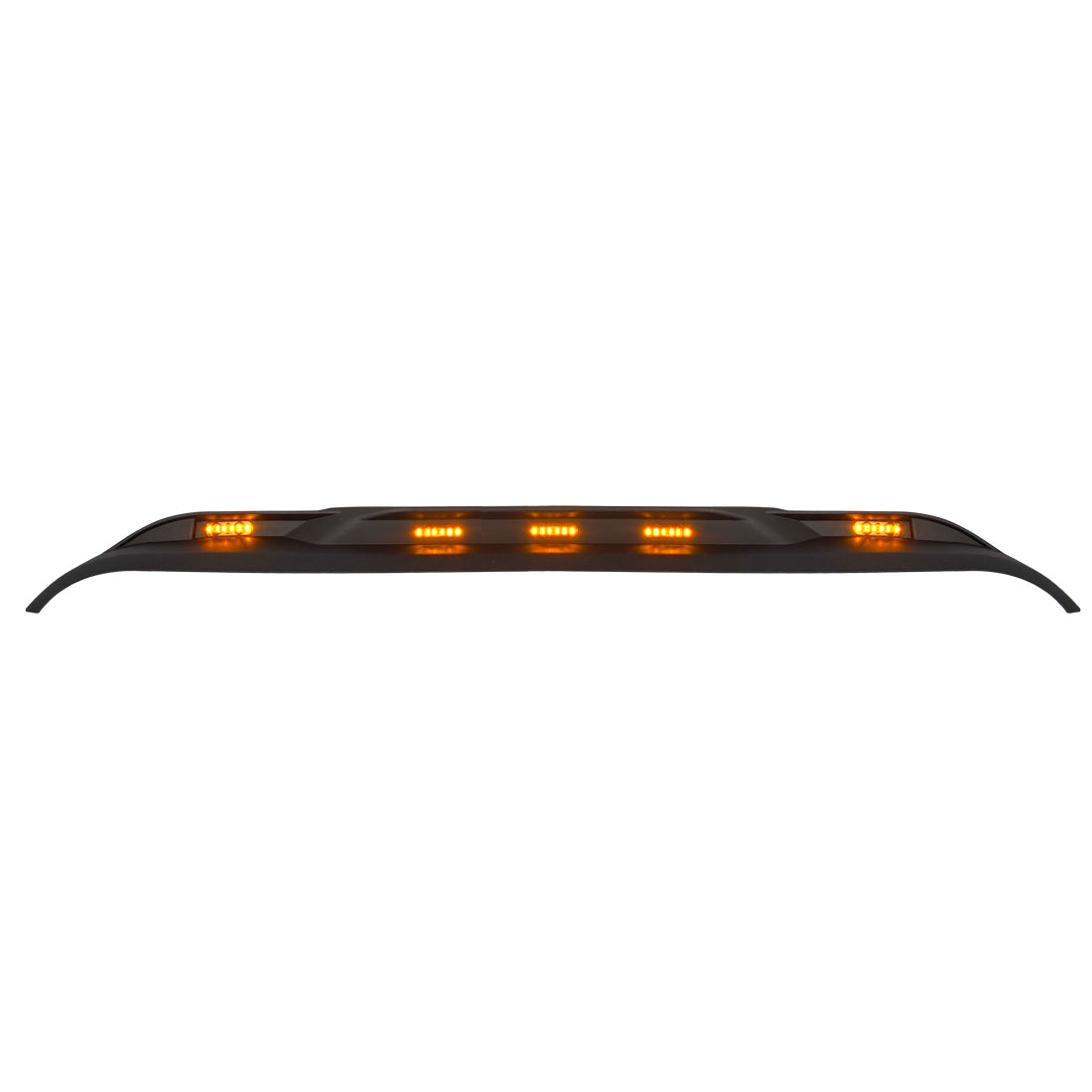 Front Hood Protector Stone Guard w/ Amber LED Lights for 18-23 Jeep Wrangler JL & Gladiator JT