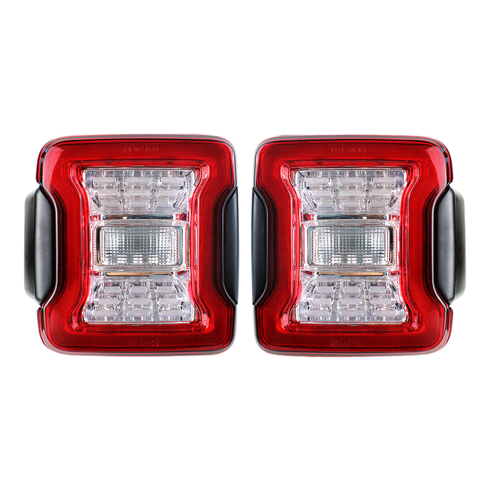 Red LED Tail Lights for 18-23 Jeep Wrangler JL