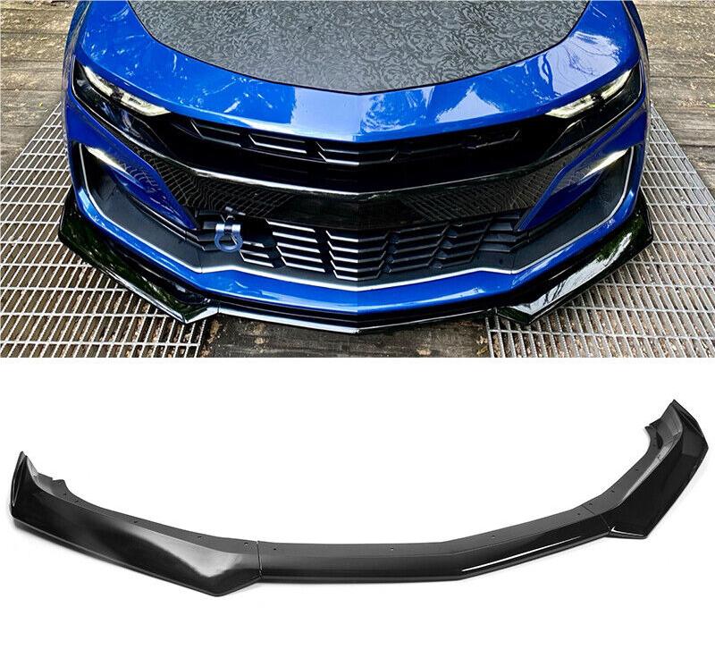 1LE Style Front Bumper Lip-Glossy Black for 16-22 Chevy Camaro