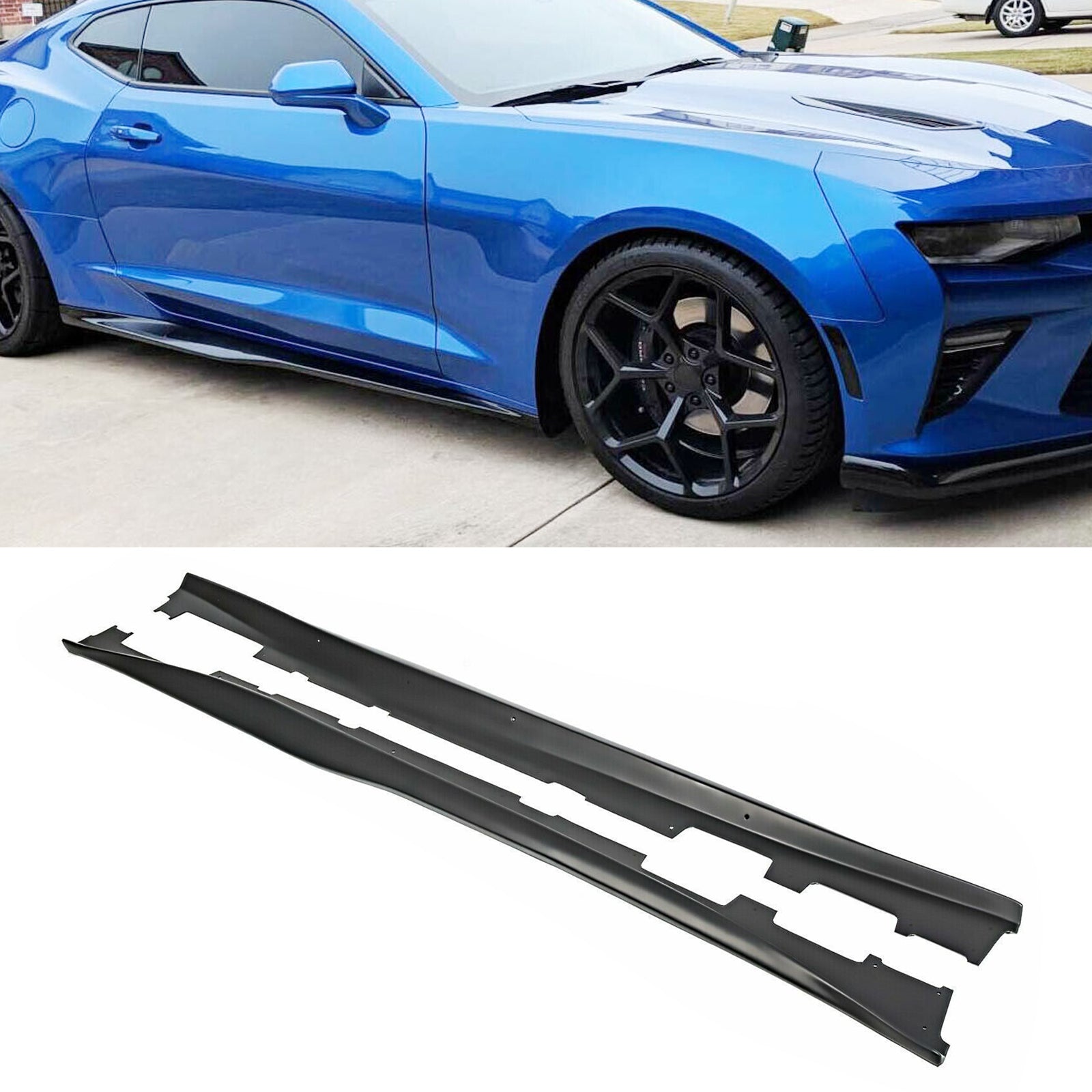 ZL1 Style Side Skirts-Matte Black For 2016-2020 Chevrolet Camaro