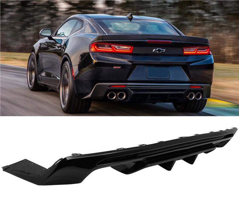 Rear Bumper Lip Diffuser-Glossy Black for 16-23 Chevrolet Camaro