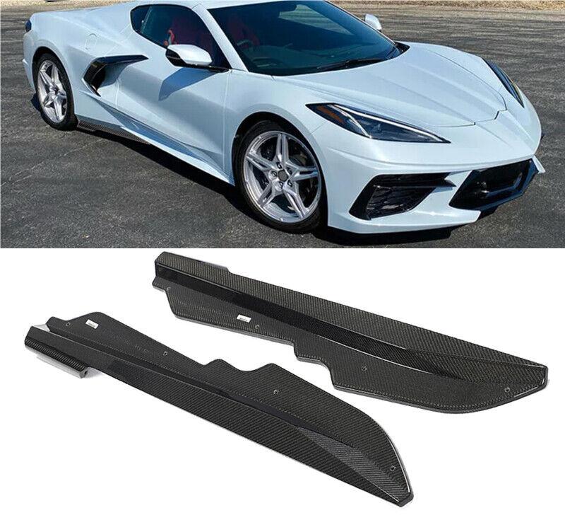 Carbon Fiber Side Skirts-Glossy Black for 2020-2023 Chevrolet Corvette