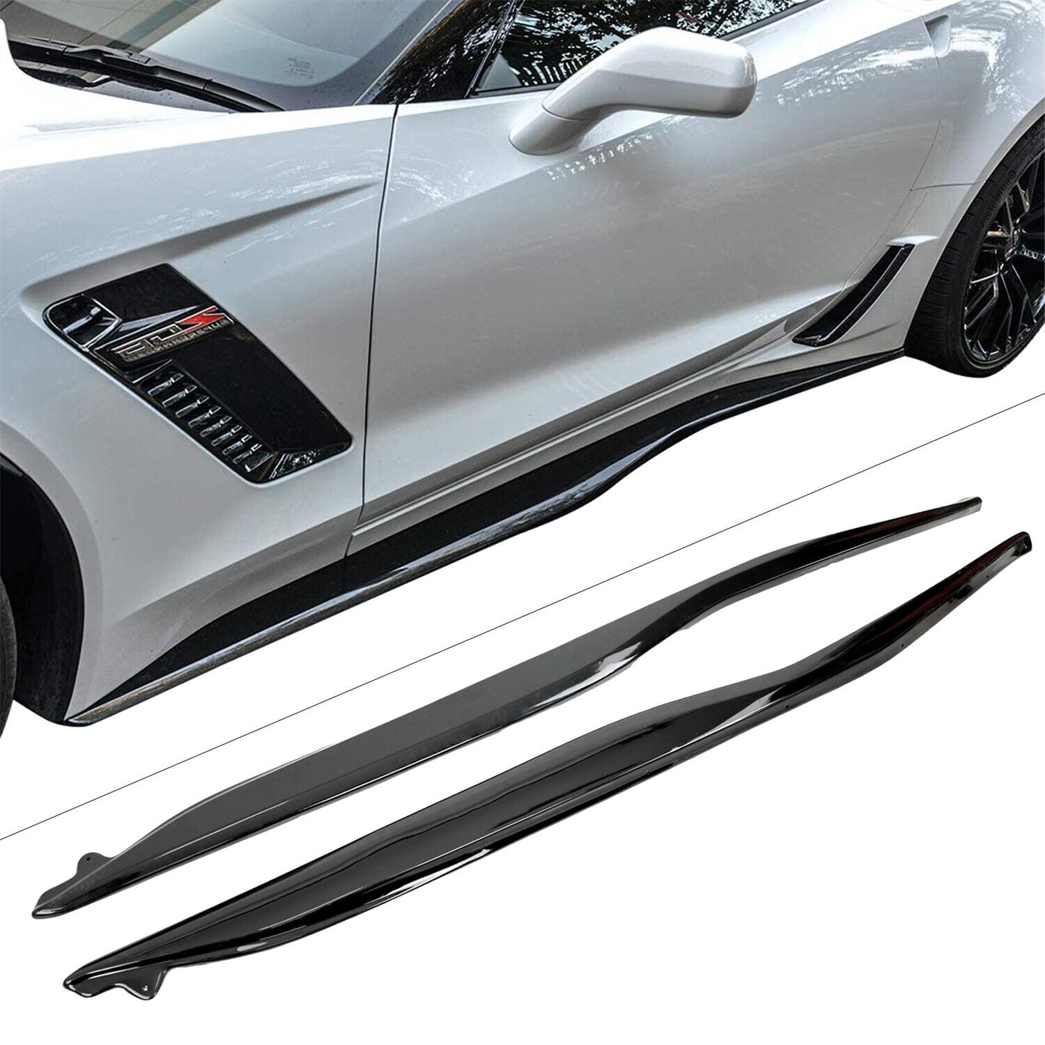 Z06 Style Side Skirt-Gloss Black for 2014-2019 Corvette