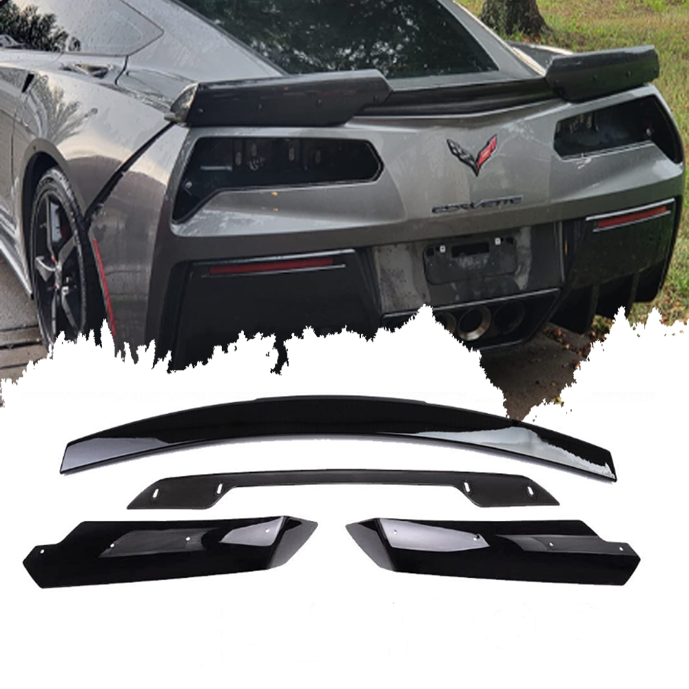 Z06 Stage 3 Carbon Flash Rear Trunk Lid Spoiler Wickerbill for 2014-2019 Corvette