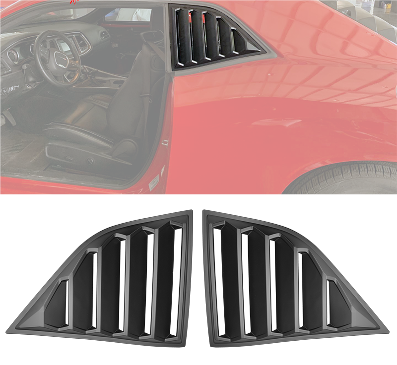 Side Window Louvers-Matte Black for 2008-2023 Dodge Challenger